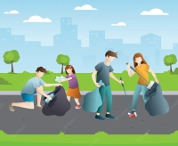 กิจกรรม เก็บและ แยกขยะ ภายในสวน Garbage Collection and Separation Activities in the park